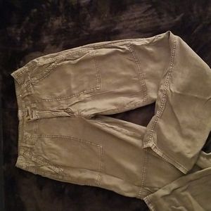 Womens Size 6 American Eagle Wide Leg Pants Olive Green
